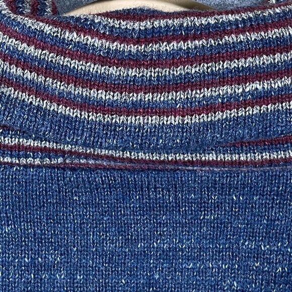 New Jos A. Bank Shawl Collar Button Sweater Men's Blue Maroon XXL Cotton - Picture 3 of 7